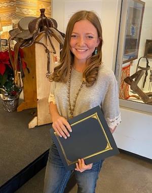 Shaylee Warner getting an award 