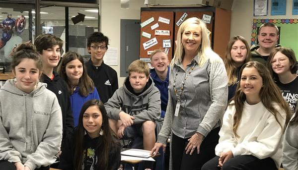 Teacher with students Teacher with students